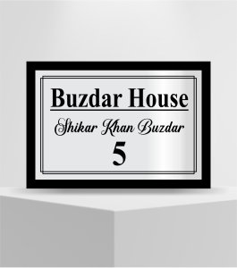 Silver Steel Engraving House Name Plate - Timeless Elegance for Your Home