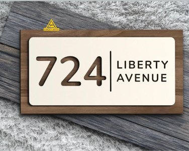 Modern Wooden Name Plate | Lucky Arts